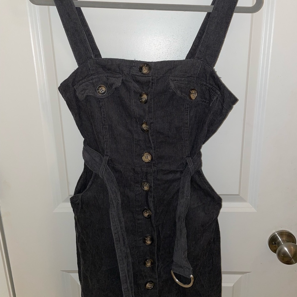 Corduroy Button- down Minidress